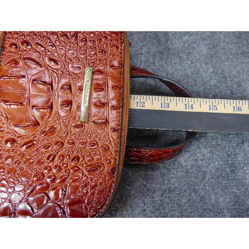 Brahmin Felicity Leather Backpack Brown Pecan Croc Embossed Melbourne Purse - Picture 12 of 14